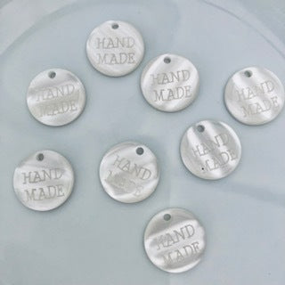 Hand Made Button 4mm White