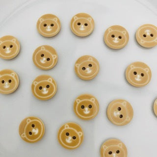 Teddy Bear Button 13mm Cream