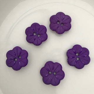 Flower Button 22.5mm Purple