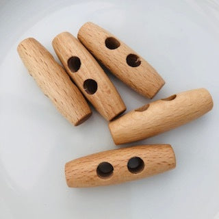 Wooden Toggle Button 2-Hole 40mm