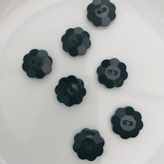 Diamante Flower Button Black