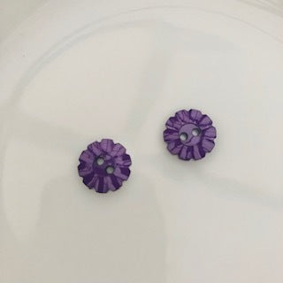 Flower Button 15mm Purple