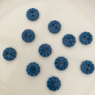 Flower Button 12.5mm Blue