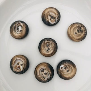Fashion Button 22.5mm Brown Mixture