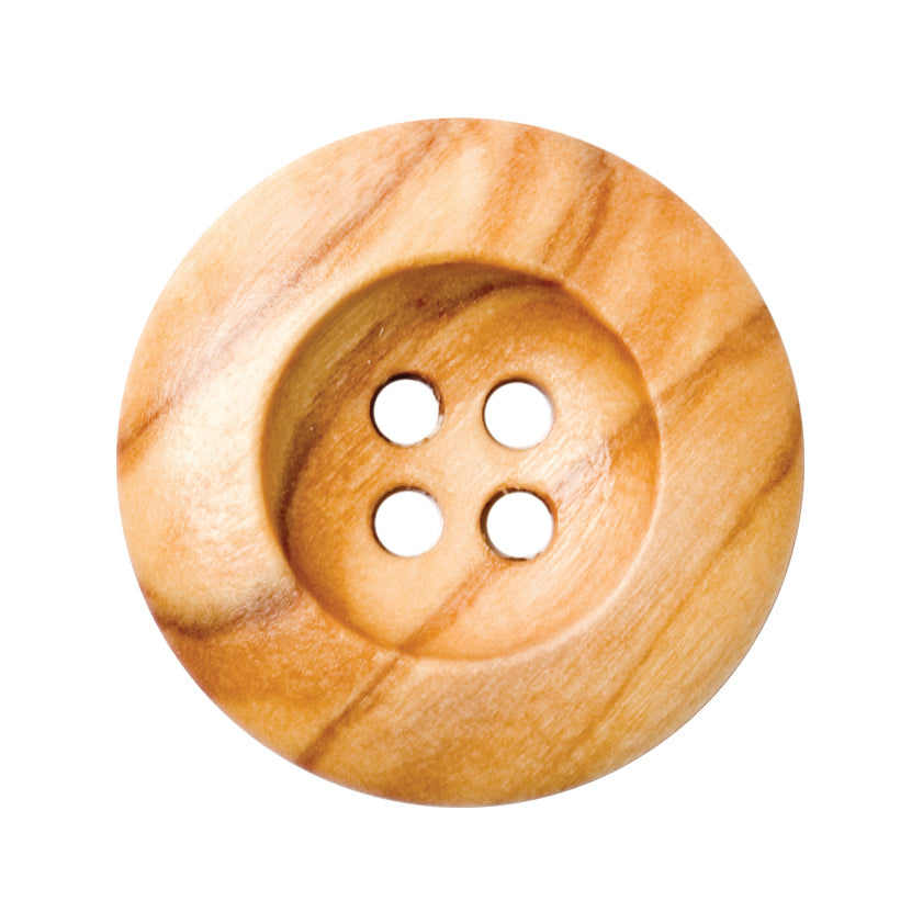 Wooden Round Button 23mm Brown