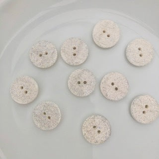 Round Fashion Button 18mm White Glitter
