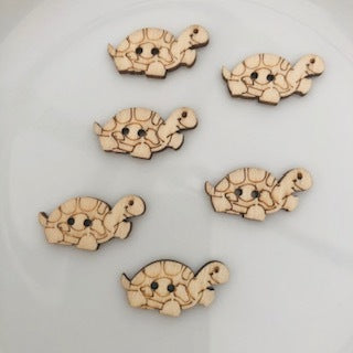 Wooden Tortoise Button Natural