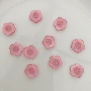 Flower Button 13mm Pink