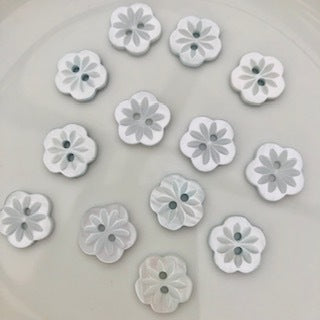 Flower Button Pale Blue