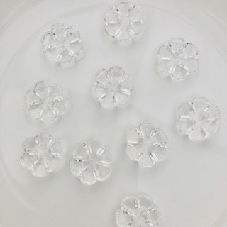 Flower Button 18mm Clear