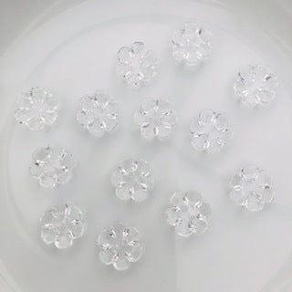 Flower Button 15mm Clear