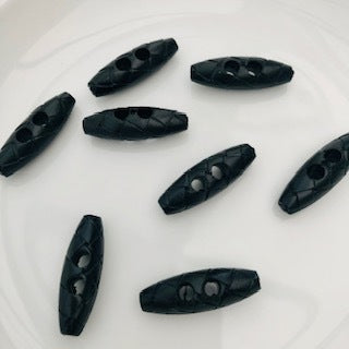 Toggle Imitation Leather Button 30mm Black