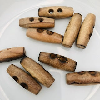 Toggle Wooden Button 2-Hole 35mm