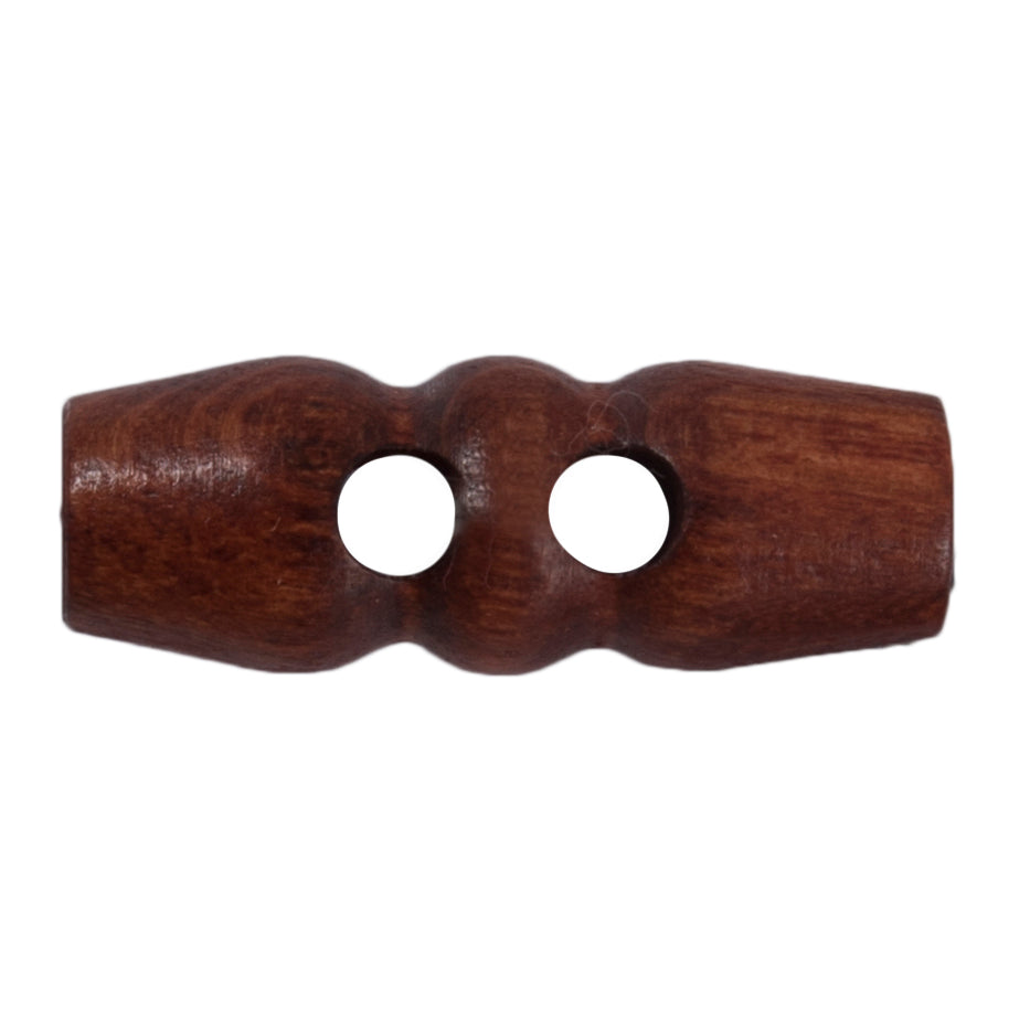 Wooden 2 hole toggle Button 29mm Brown