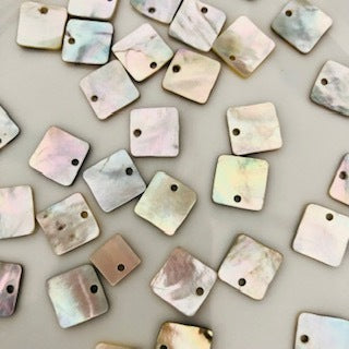 Shell Button Square VINTAGE Pearl