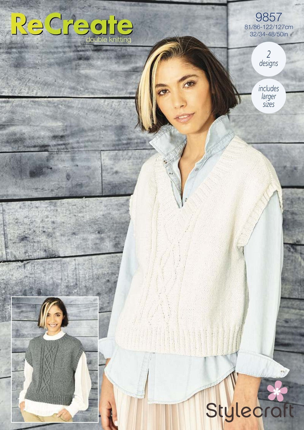Stylecraft 9857 Round and V Neck Tank Tops in ReCreate DK Pattern