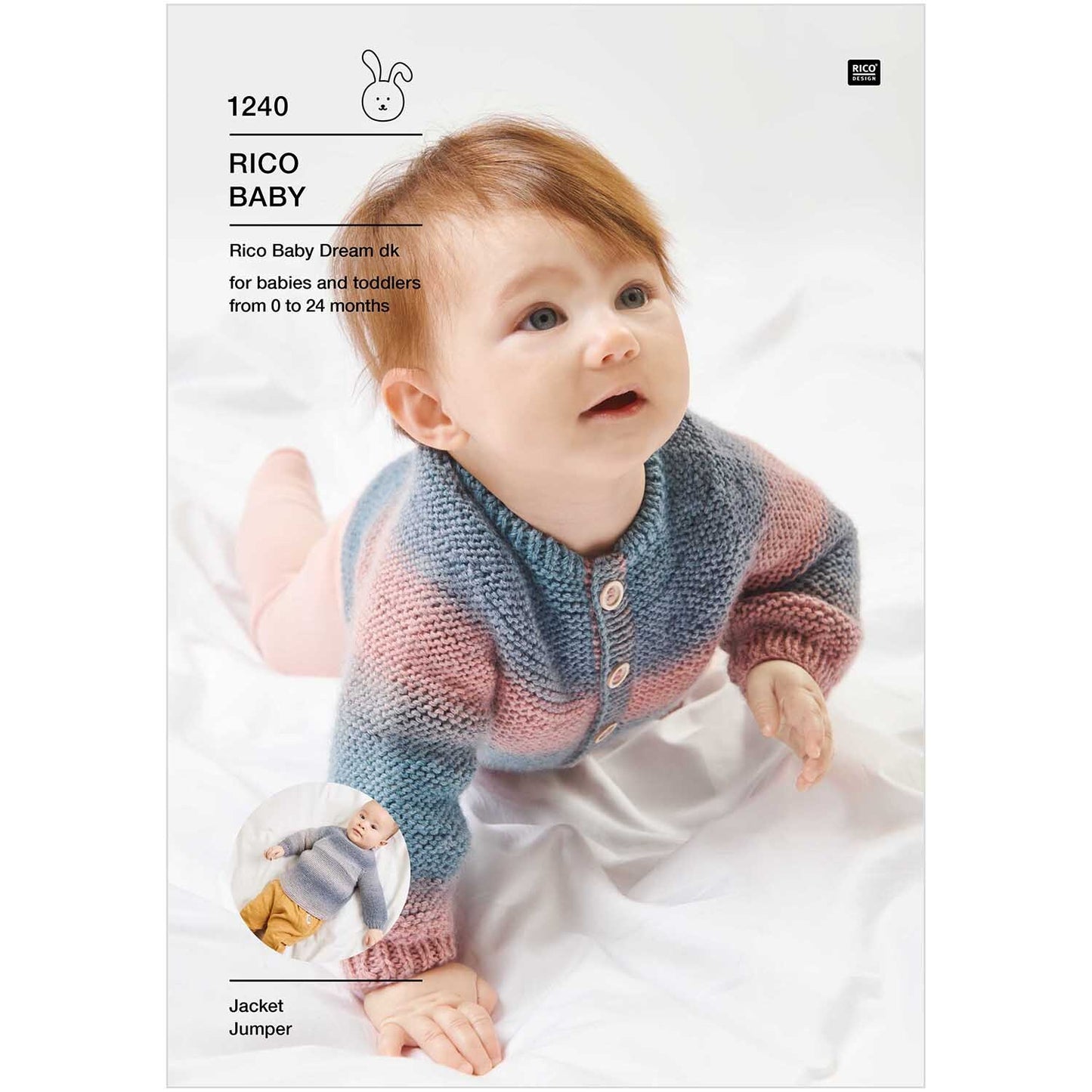Rico Baby Dream DK 1240: Babies Jacket or Sweater 0-24month
