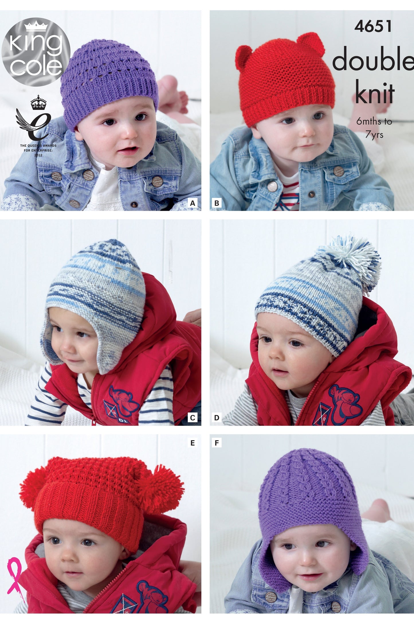King Cole 4651 DK Hats 6m-7y