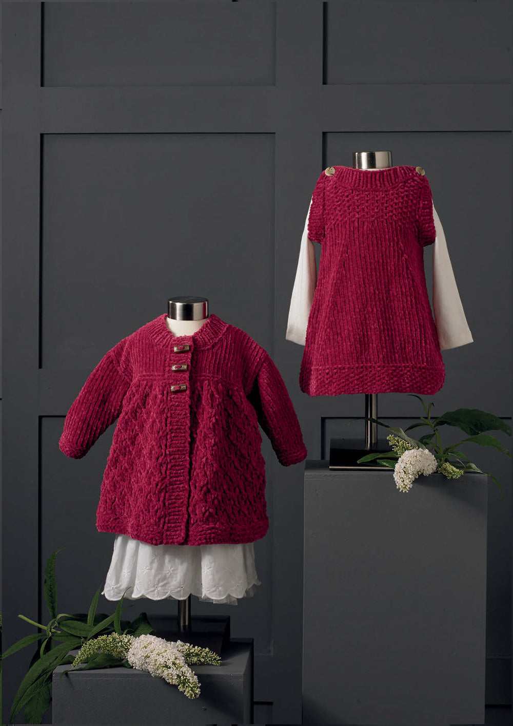 Flutterby Chunky Dress and Jacket Size 36cm - 56cm Knitting Pattern JB650