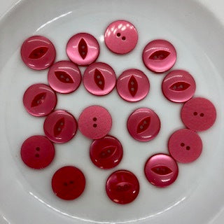 Fish Eye Button : 19mm: Red