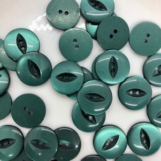 Fish Eye Button : 19mm: Dark Green