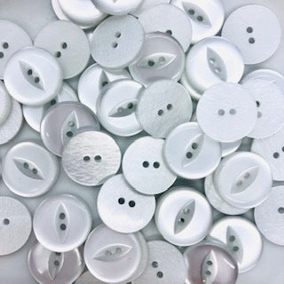 Fish Eye Button : 19mm: Pearl White