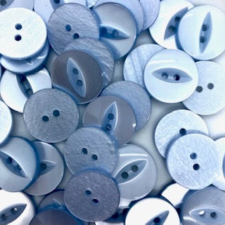 Fish Eye Button : 19mm: Pale Blue