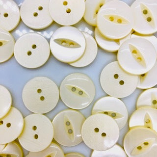Fish Eye Button : 19mm: Cream
