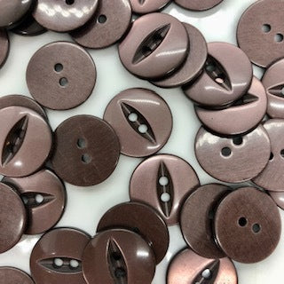 Fish Eye Button : 19mm: Brown