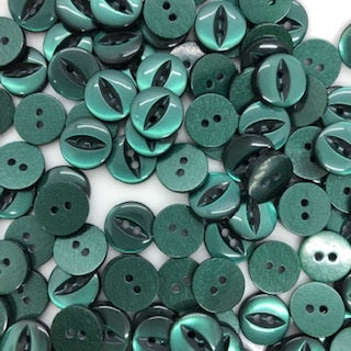 Fish Eye Button : 11mm: Dark Green