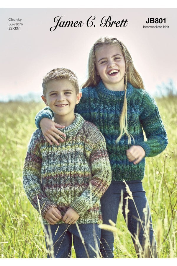 James C Brett 801 Sweater in Marble Chunky Pattern