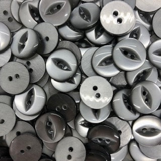 Fish Eye Button : 14mm Grey