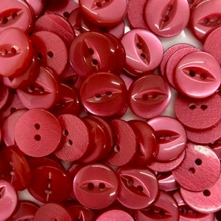 Fish Eye Button : 14mm Red