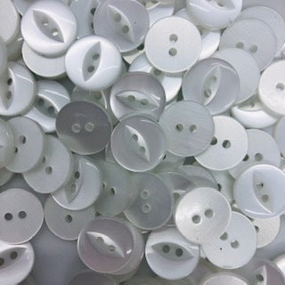 Fish Eye Button : 14mm White