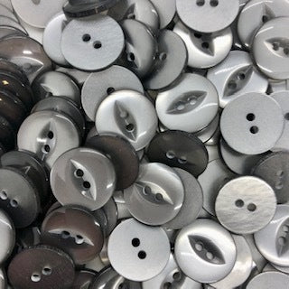 Fish Eye Button : 16mm Grey