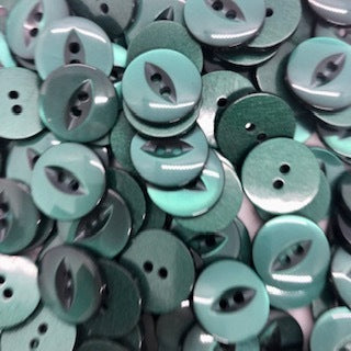 Fish Eye Button : 16mm Dark Green