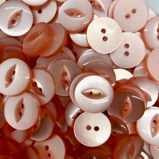 Fish Eye Button : 16mm Coral