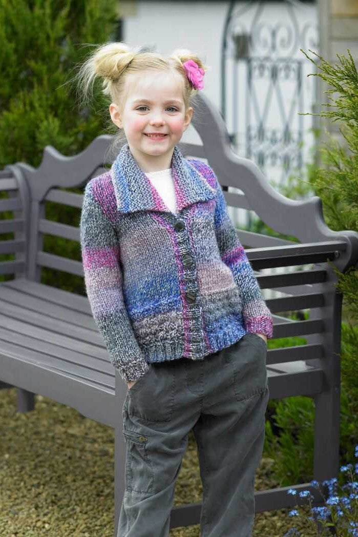 James C Brett Children Marble Chunky JB455 Cardigan