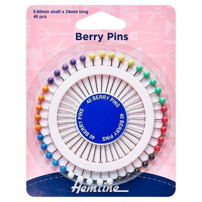 Pins: Berry Pins 34mm Long Nickle Plated 40 pcs