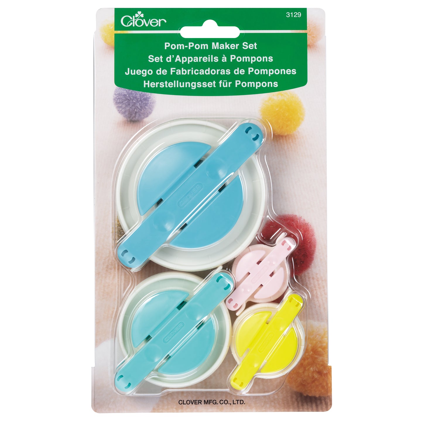Clover Pom Pom Maker Set Sizes: 35, 45, 65 and 85mm