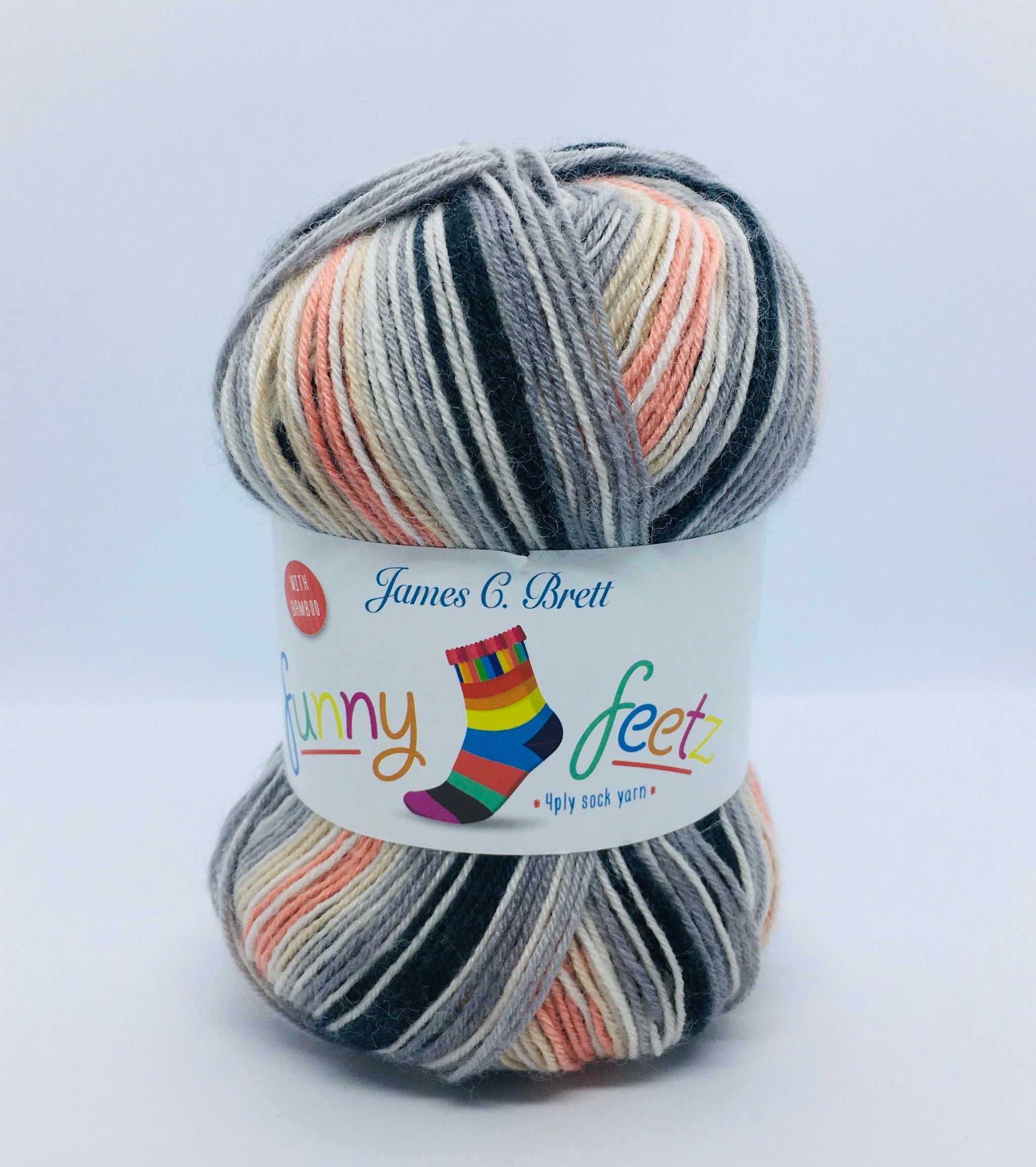 James C Brett Funny Feetz with Bamboo 4 Ply FZB14 - 100g