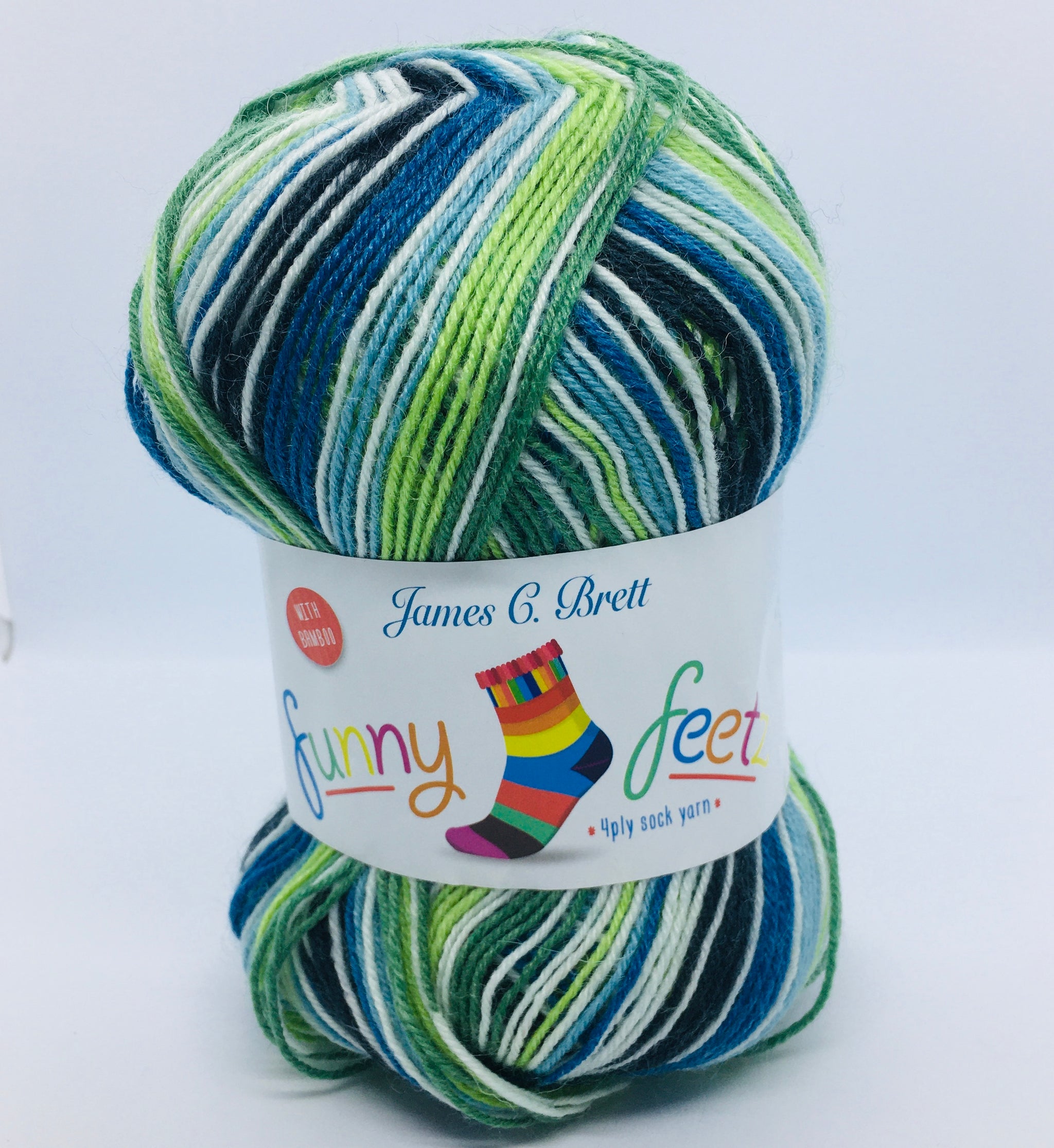James C Brett Funny Feetz with Bamboo 4 Ply FZB15 - 100g