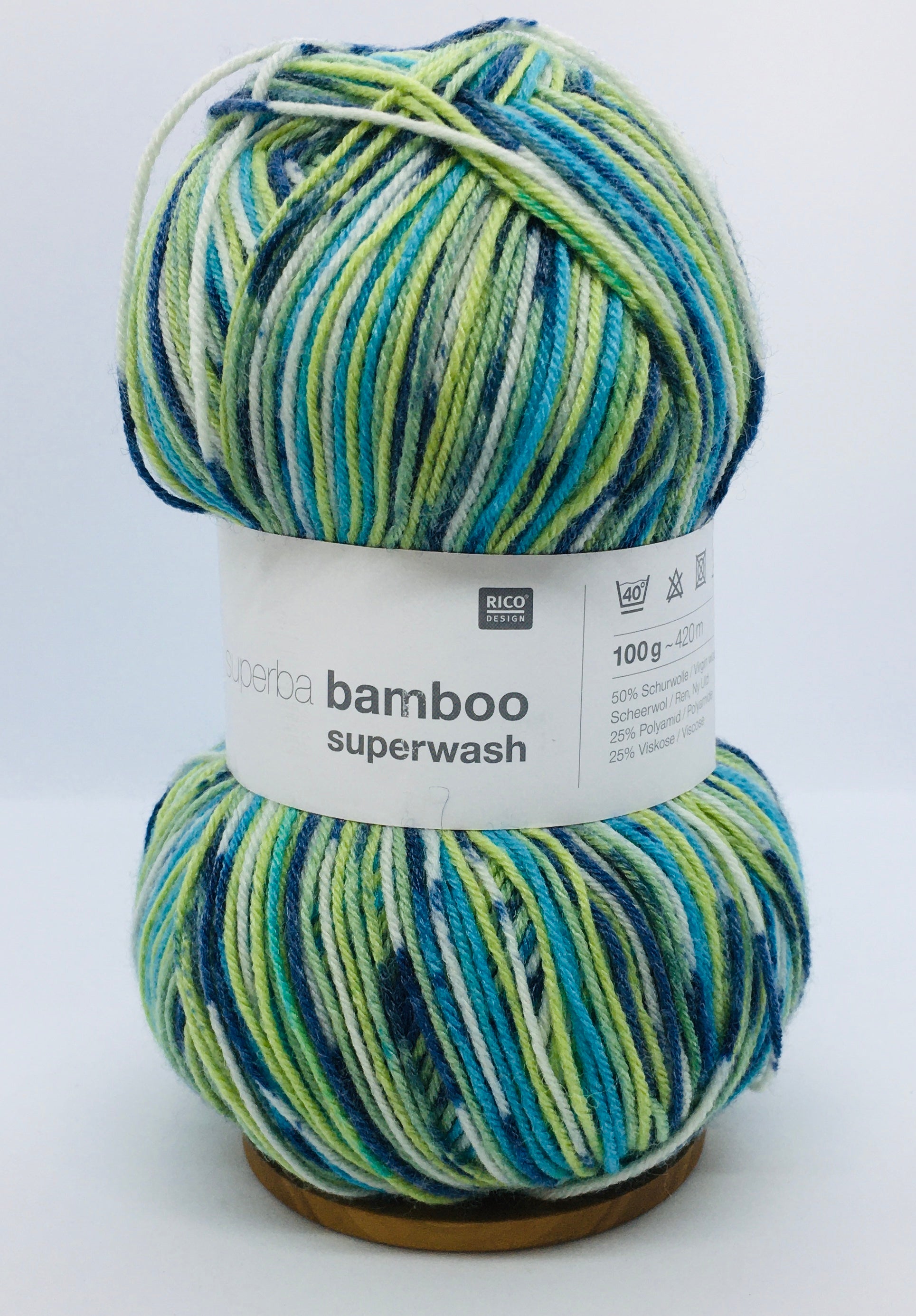 Rico Superba 004 Green Mix Bamboo Superwash