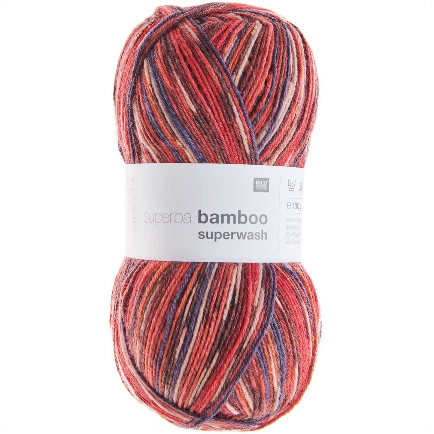Rico Superba 007 Red Mix Bamboo Superwash