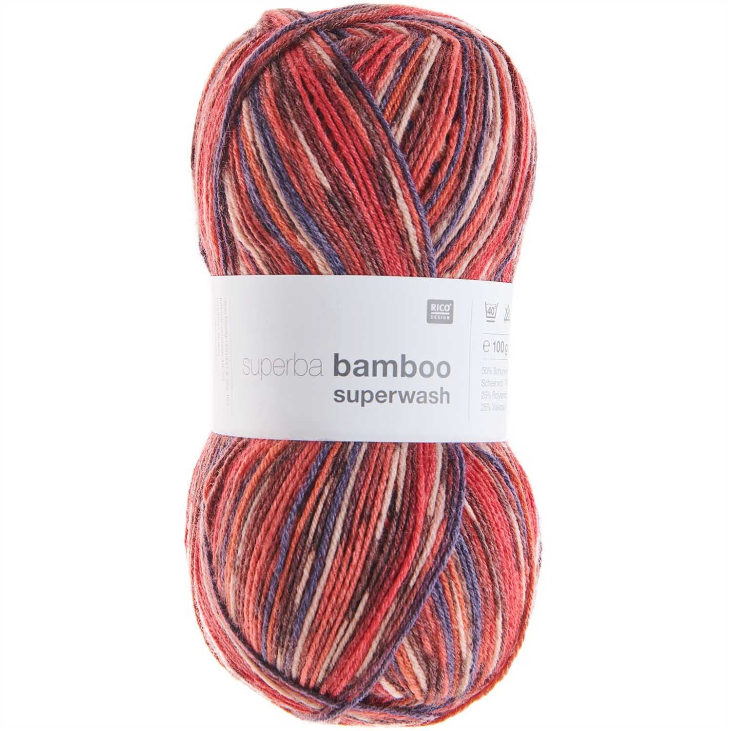 Rico Superba 007 Red Mix Bamboo Superwash