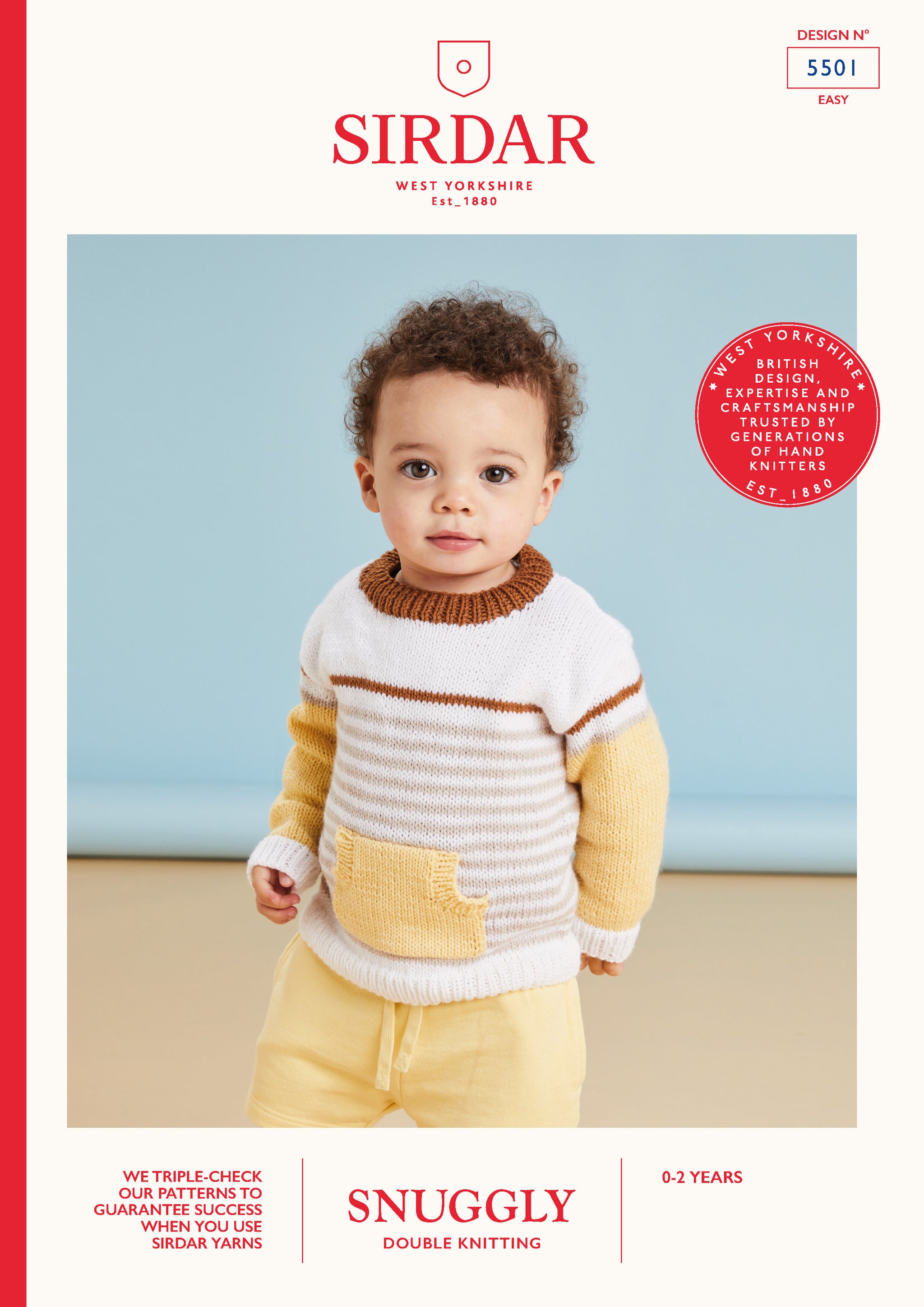 Sirdar Snuggly DK 5501 Sandy Feet Pocket Sweater 0-3M - 18-24M