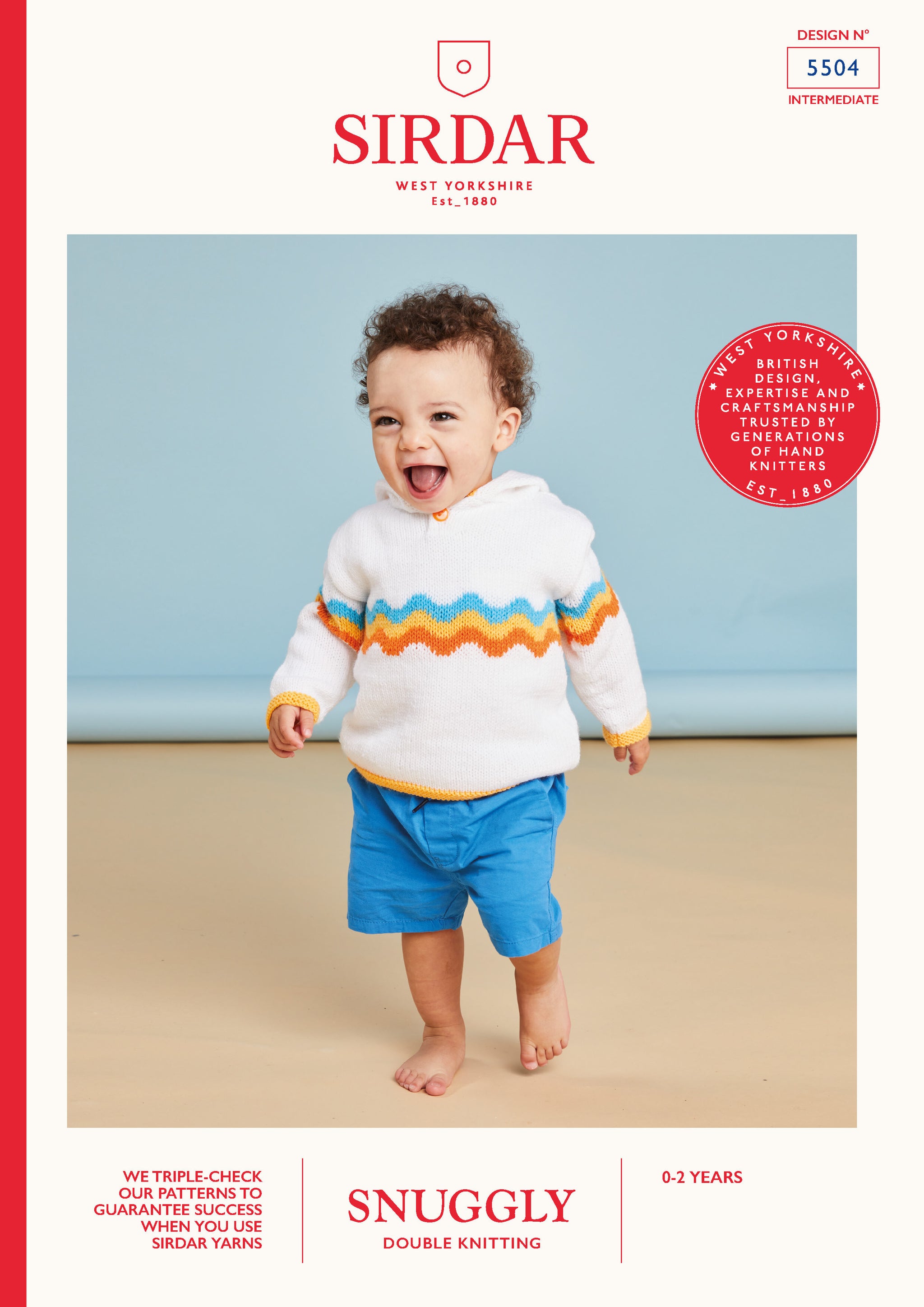 Sirdar Snuggly DK 5504 Rainbow Wave Hoody 0-3M - 18-24M