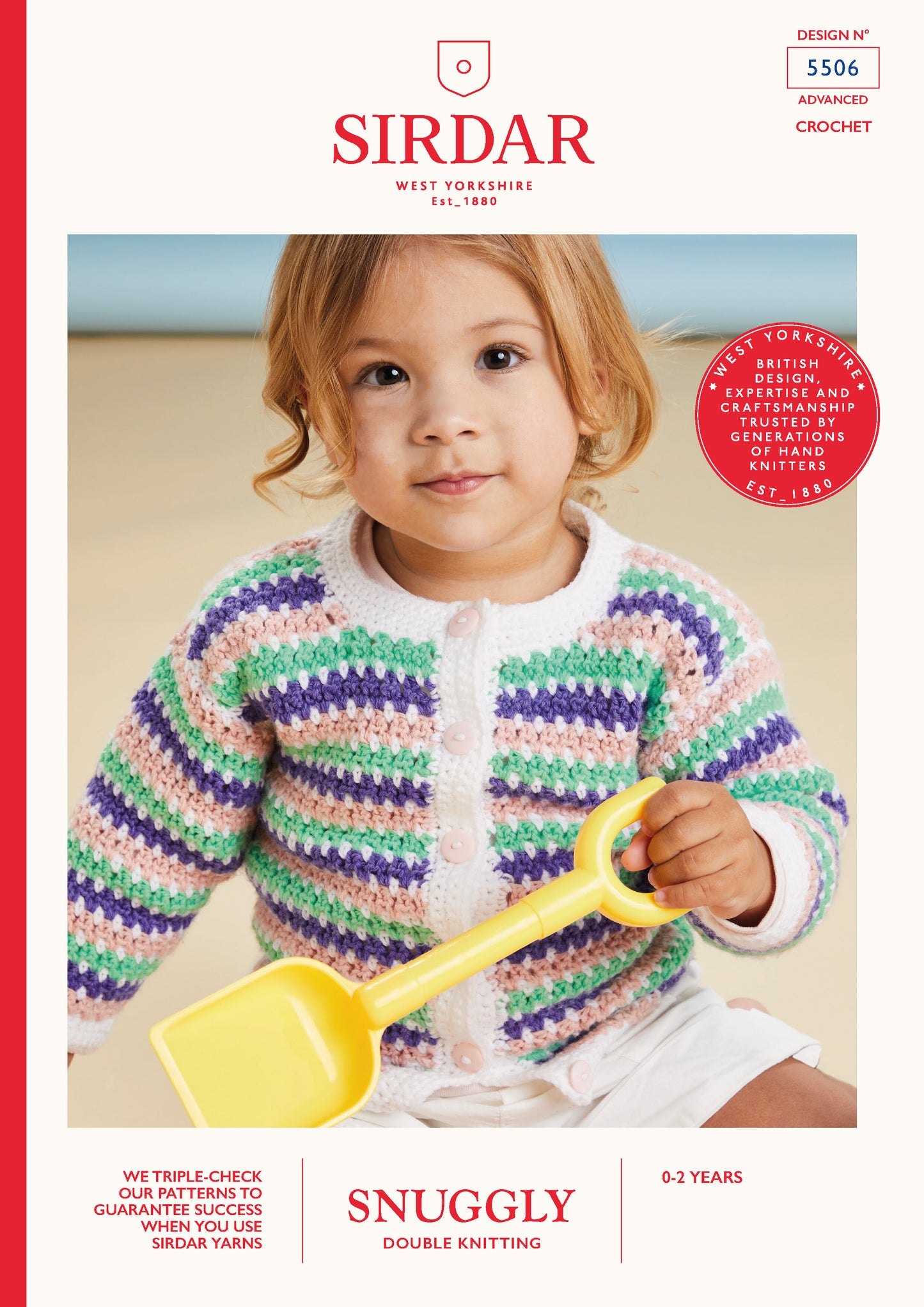 Sirdar Snuggly DK 5506 Crochet Seaside Ripple Cardigan 0-3m - 18-24m