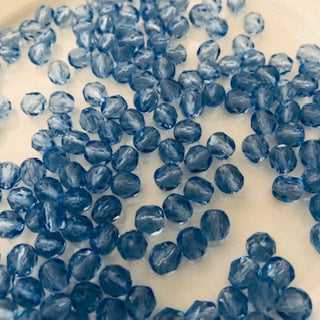 Blue Cut Glass Bead