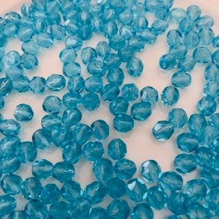 Turquoise Cut Glass Bead